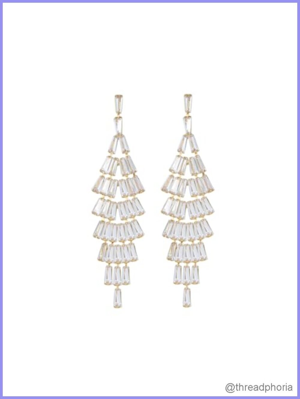 Crystal Chandelier Drop Earrings Long Rhinestone Statement Dangle Gold Plated